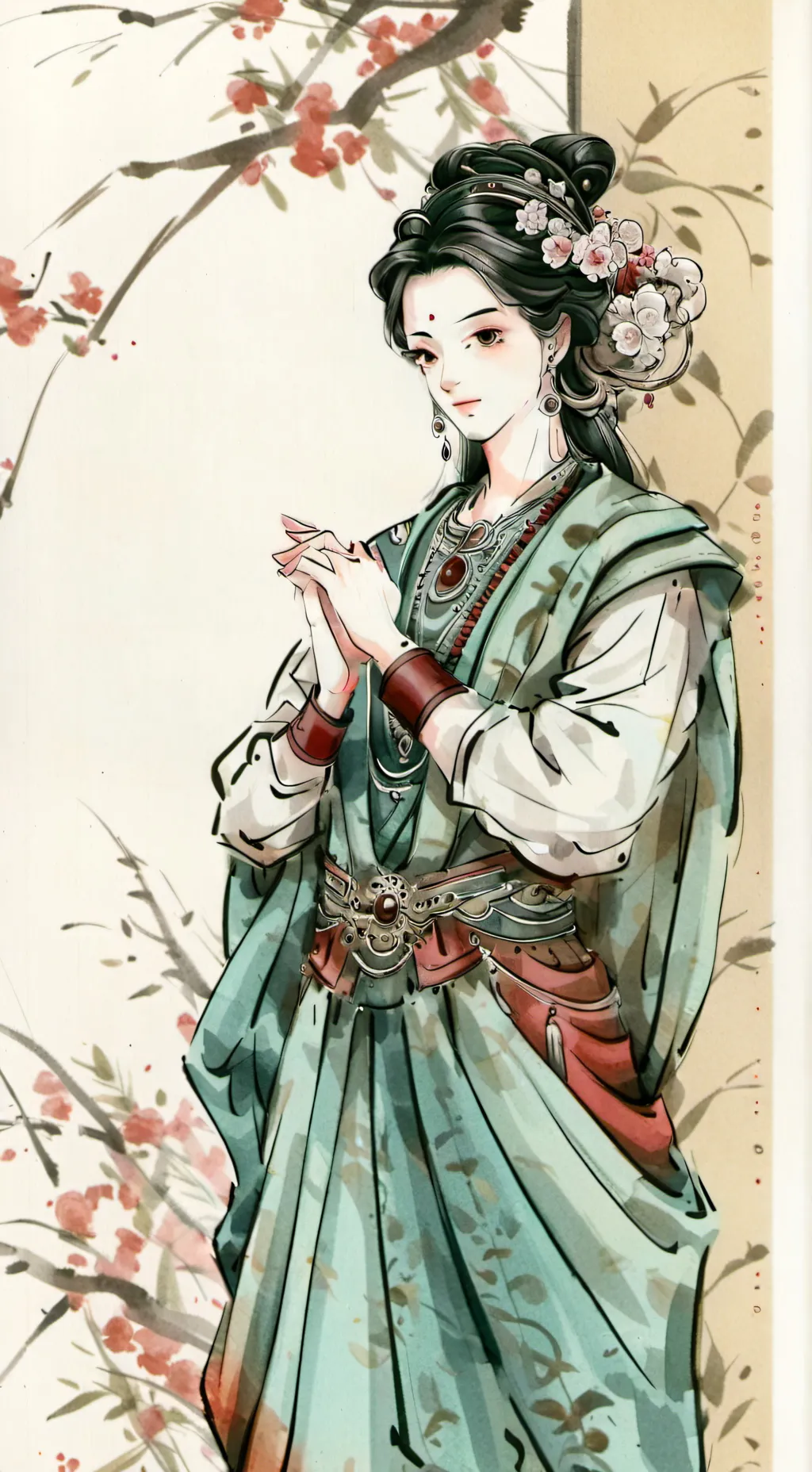 ai character: ەگويژ/Flour background