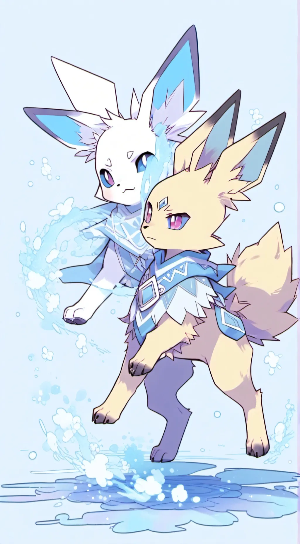 ai character: jolteon vs glaceon background
