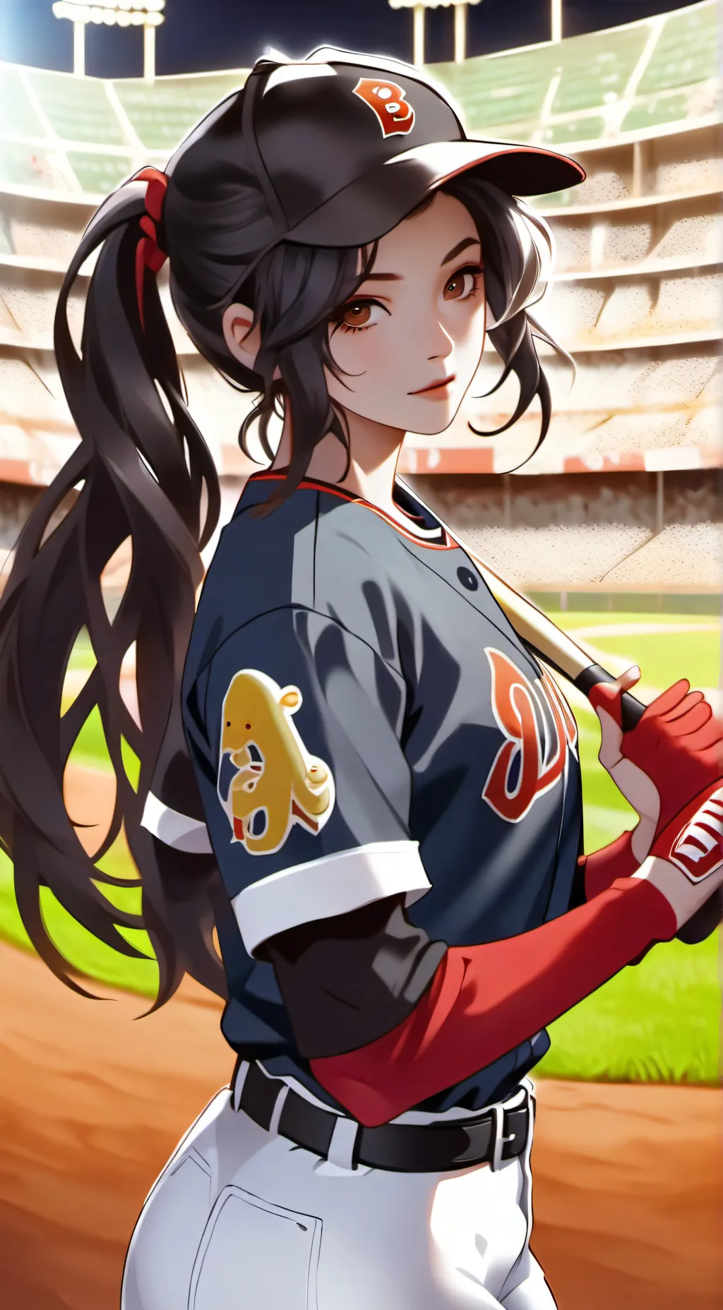 ai character: baseball girl ⚾️ background
