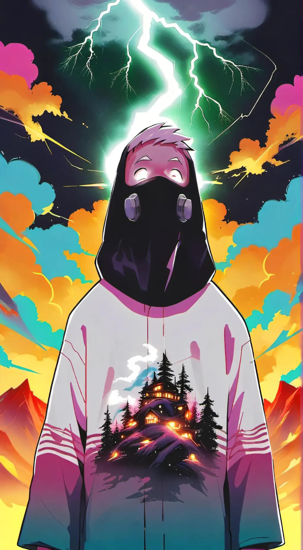 ai character: A man ascending background