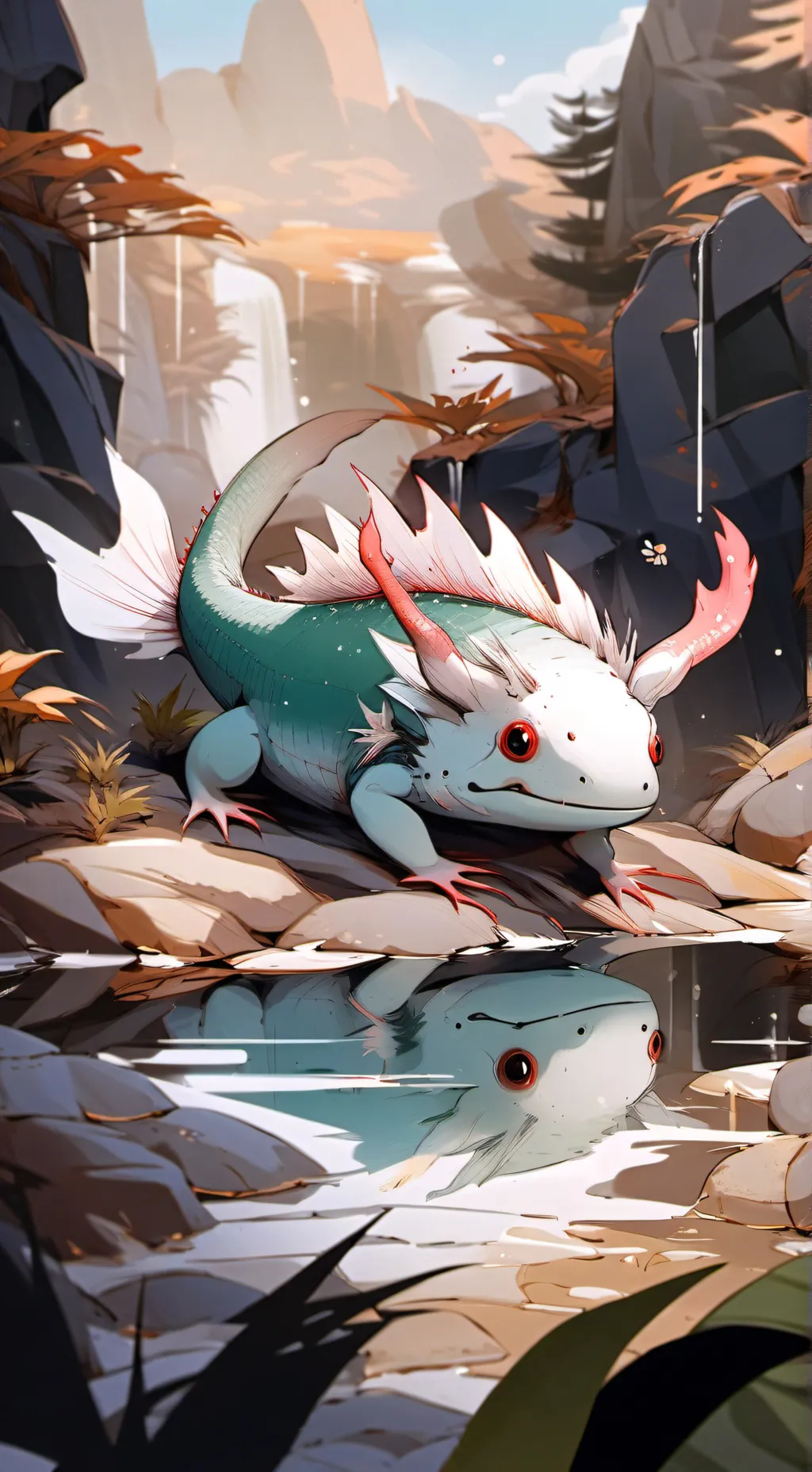 ai character: axolotl background