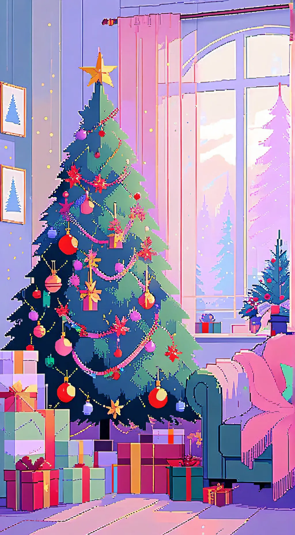 ai character: Skz Xmas❤💚 background