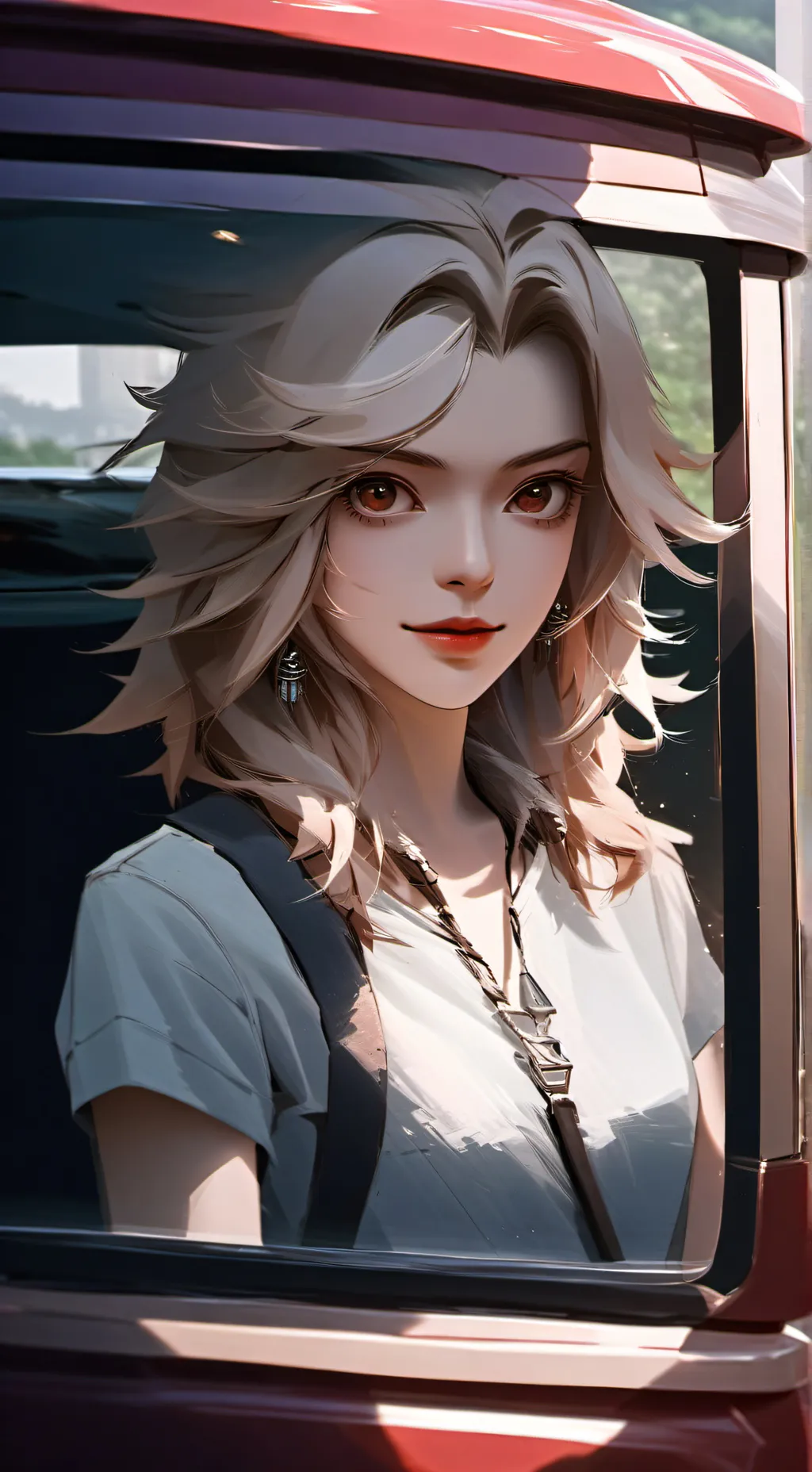 ai character: Mha road trip  background