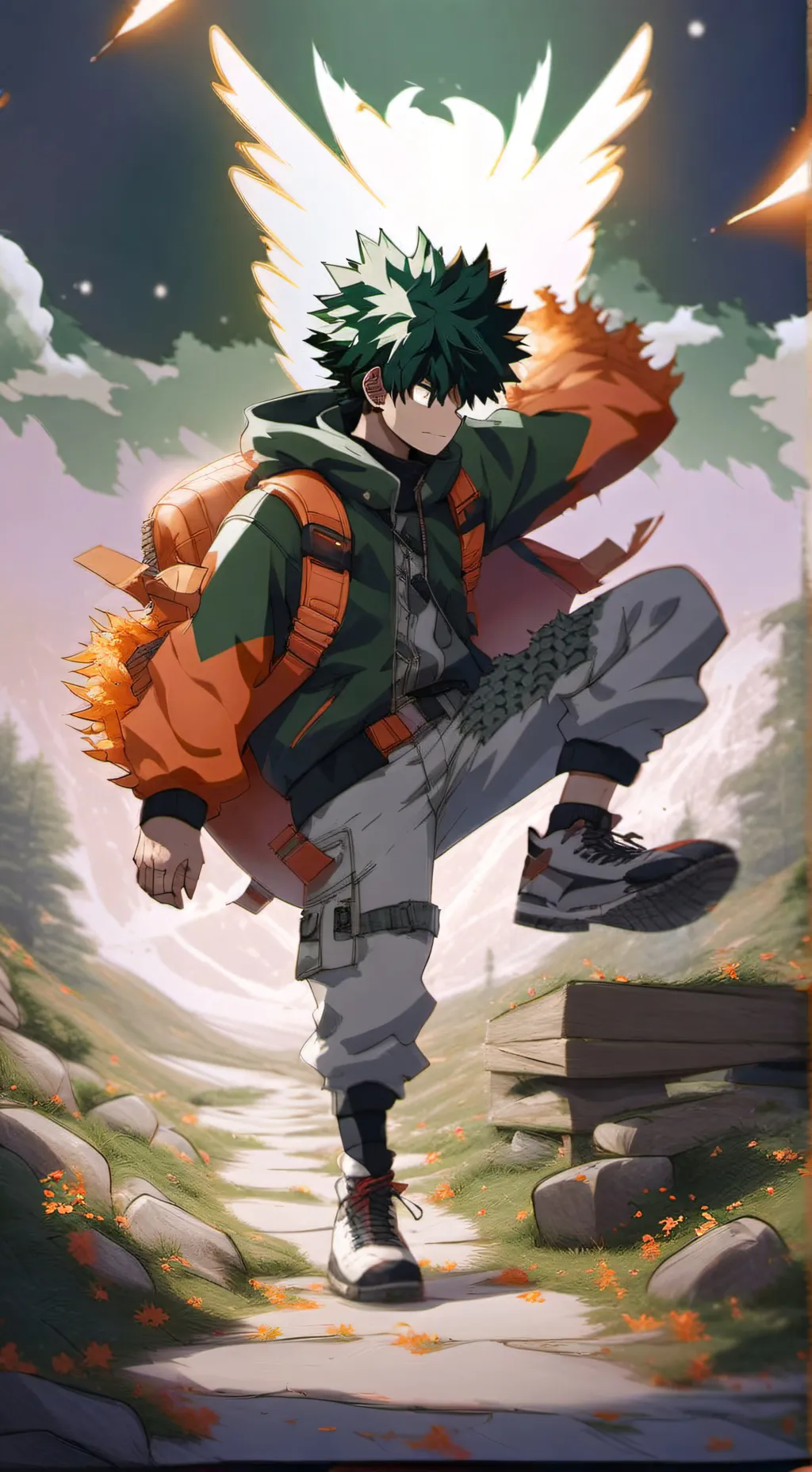 ai character: Dark Deku  background