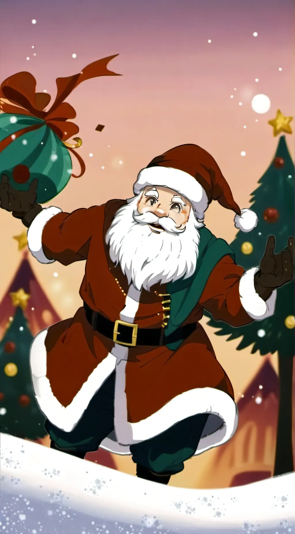ai character: Santa claus background