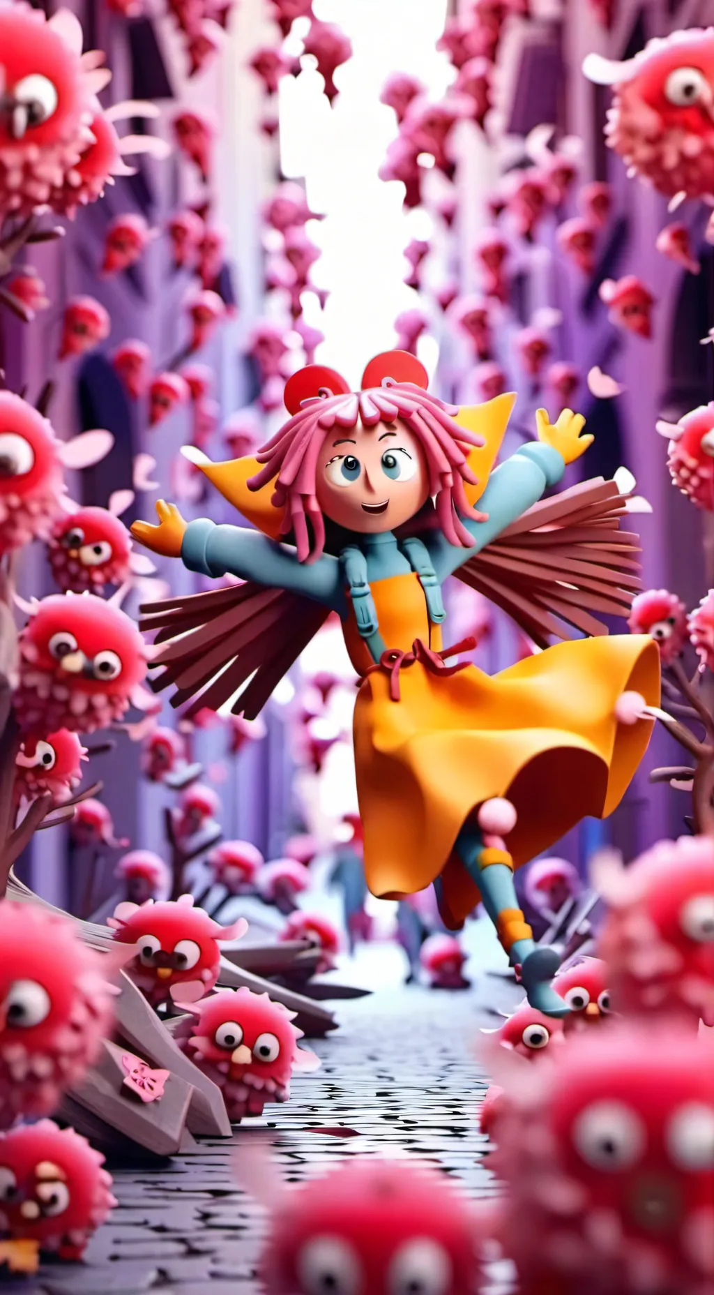 ai character: Pomni x Ragita background