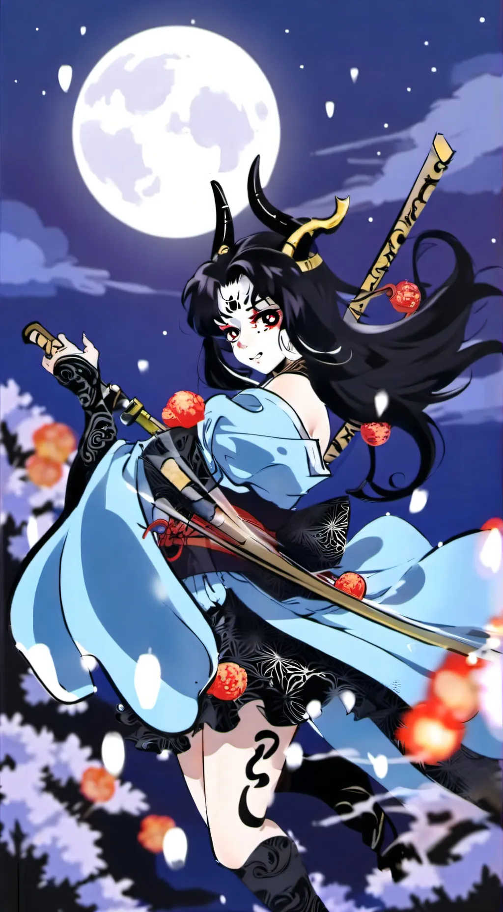 ai character: muzan x upper moon background