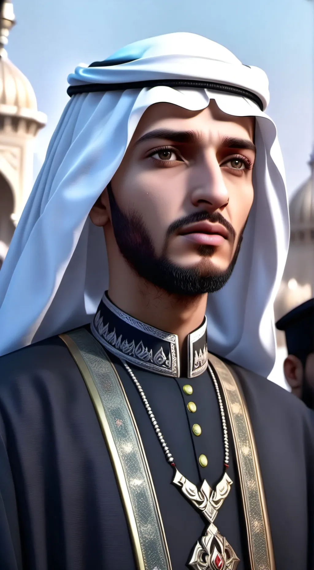 ai character: Hussain al Houthi  background