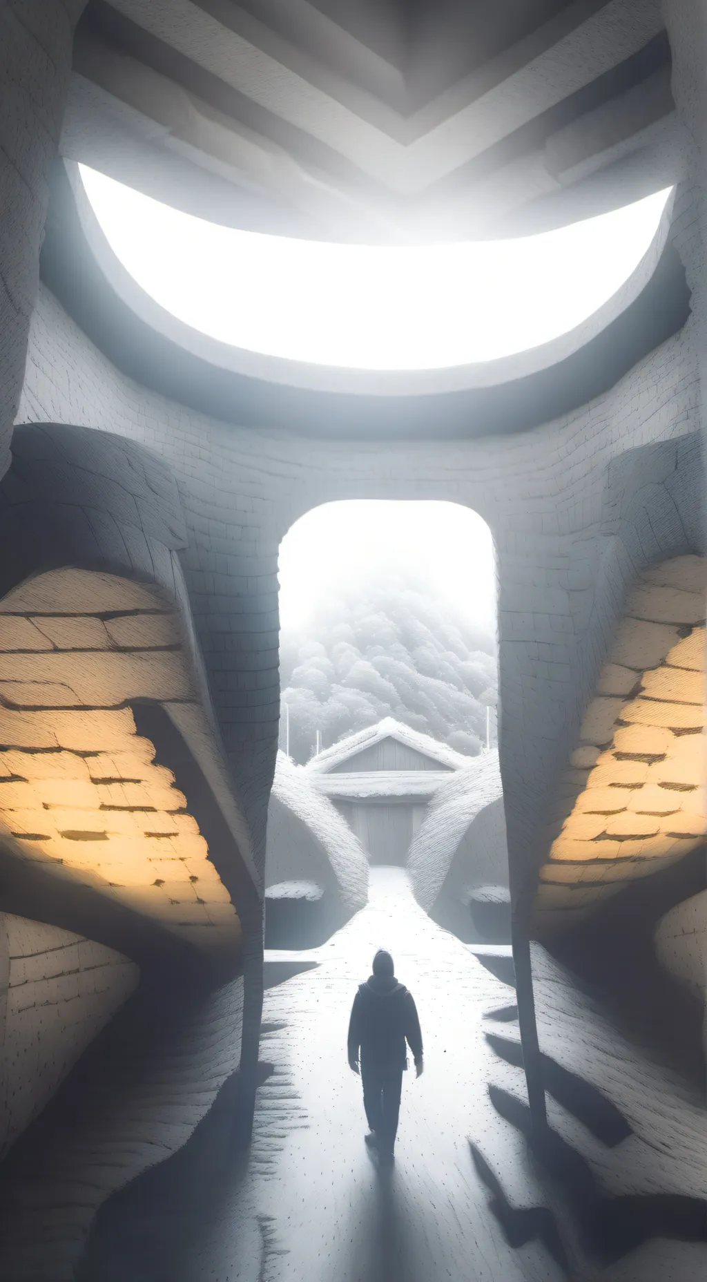 ai character: El pais de nieve background