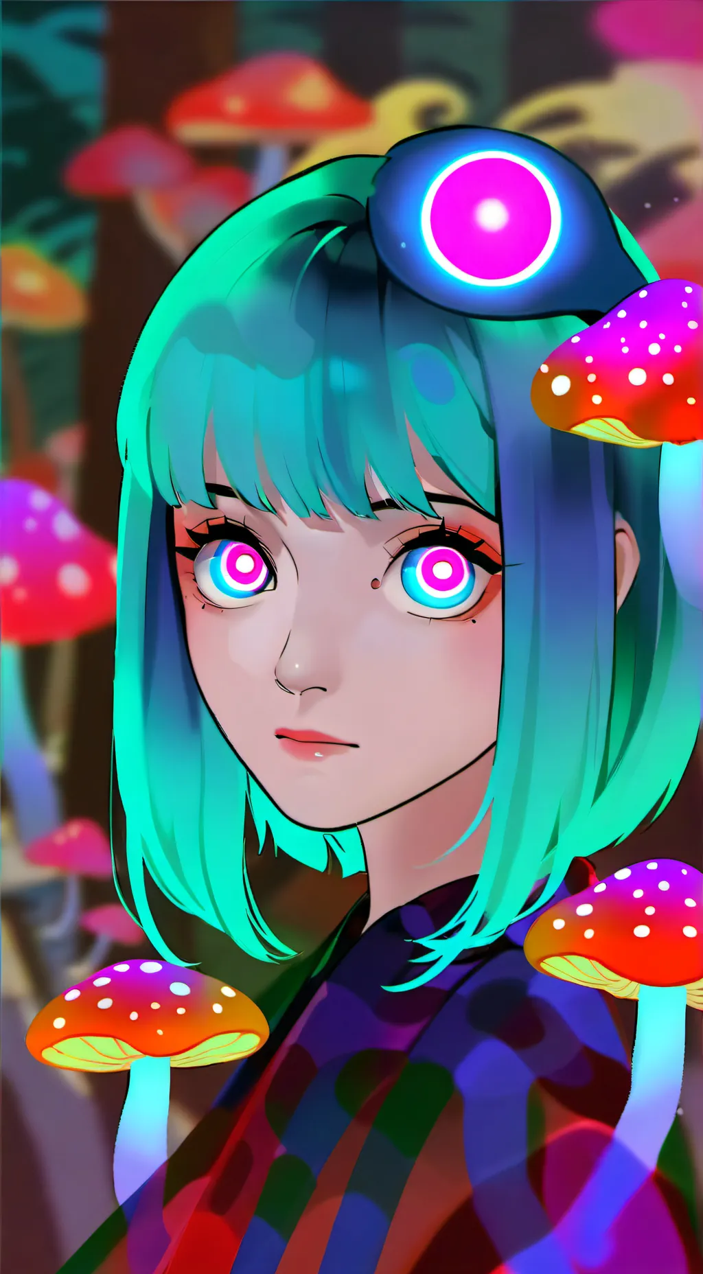 ai character: Human Hypno-shroom background