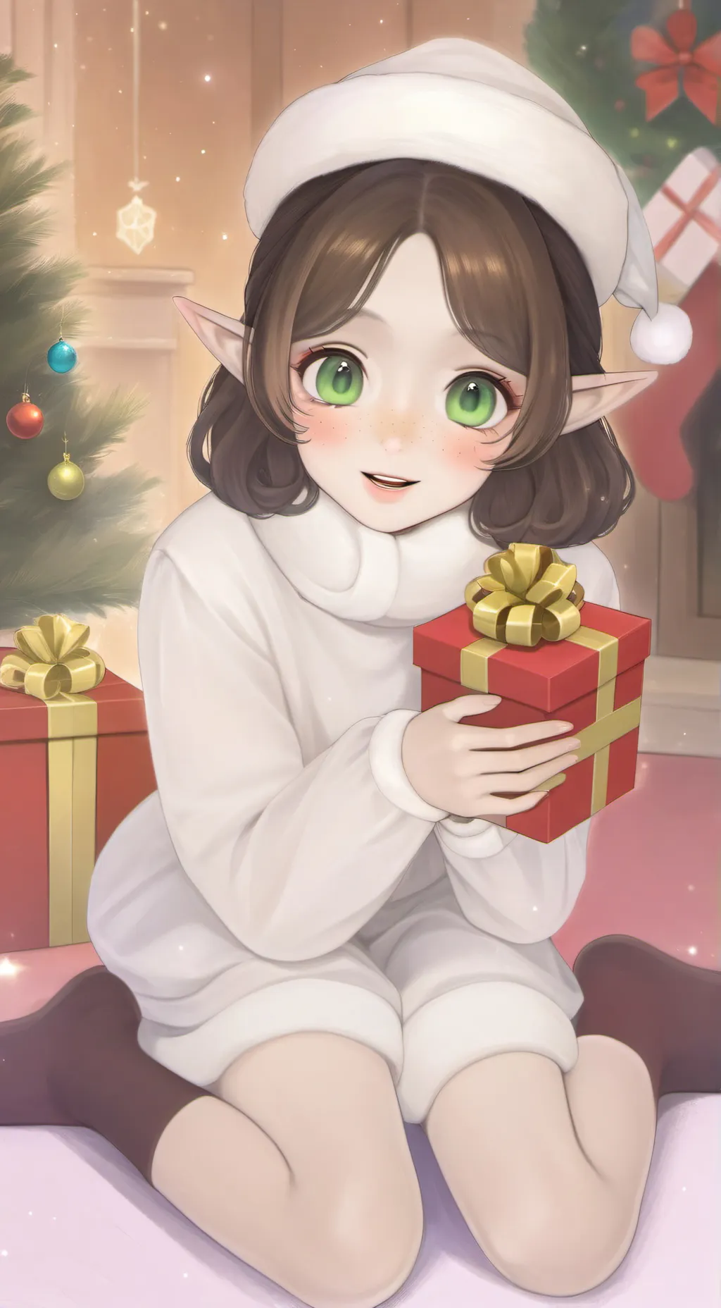ai character: holly St elf lead🎅 background