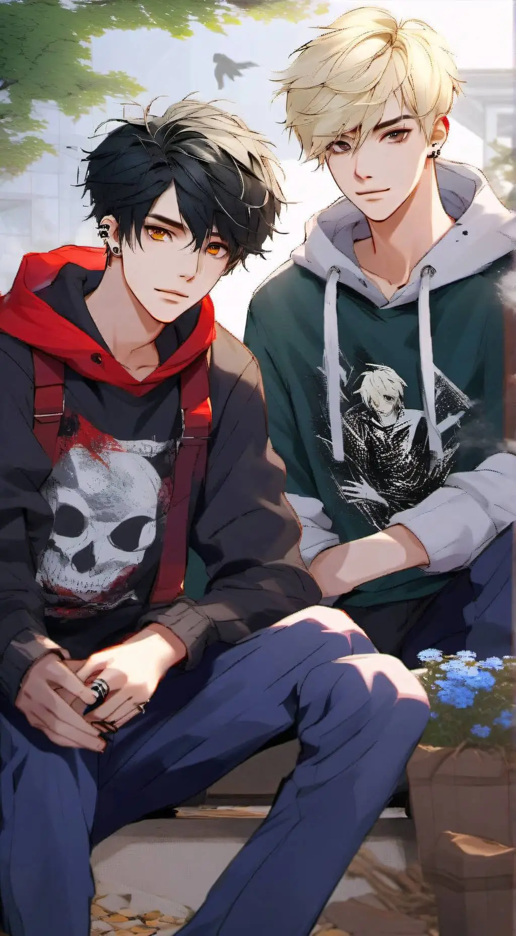 ai character: Sam and Colby  background