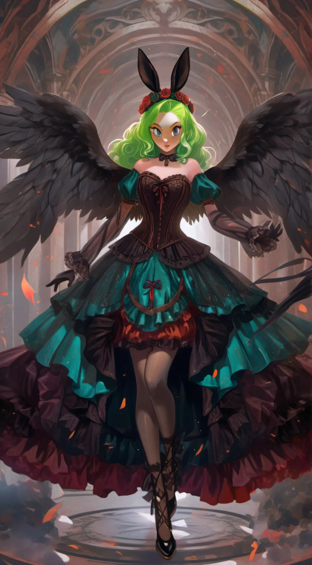 ai character: angel caty diosa background