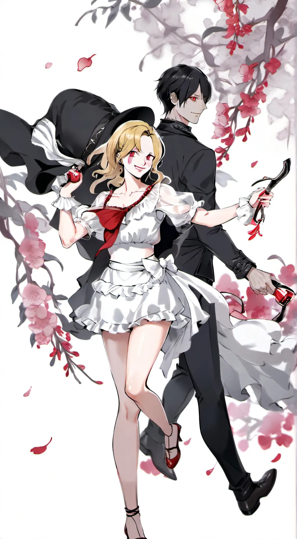 ai character: lucy and shadow background