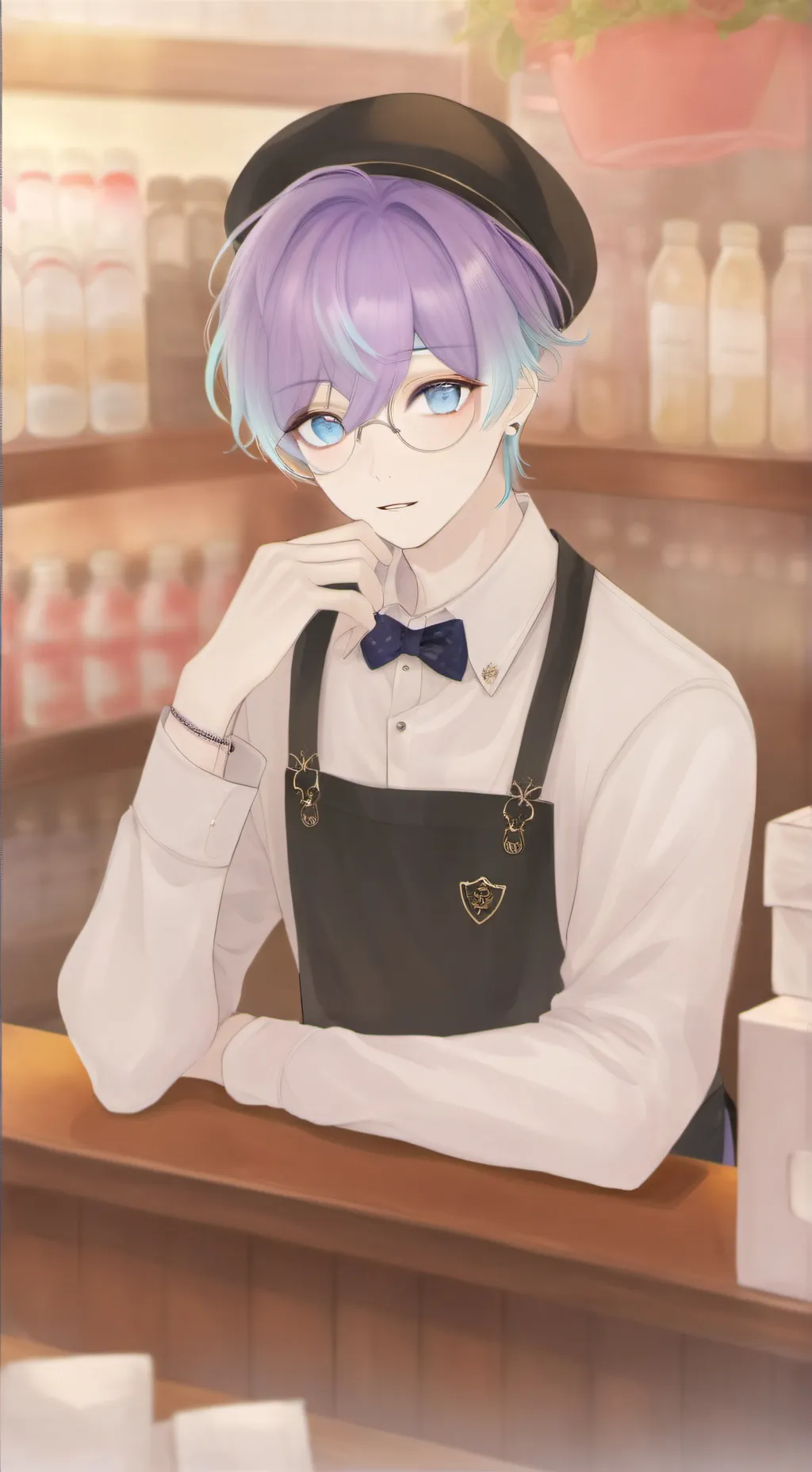 ai character: Cafè background