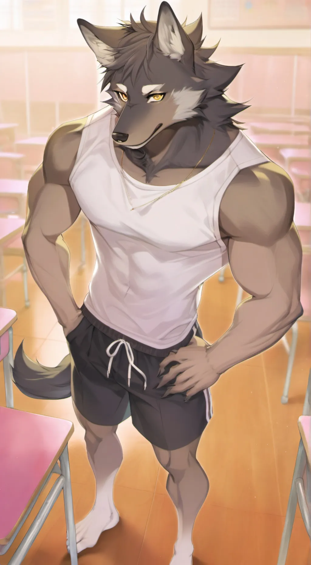 ai character: lobo do colégio background