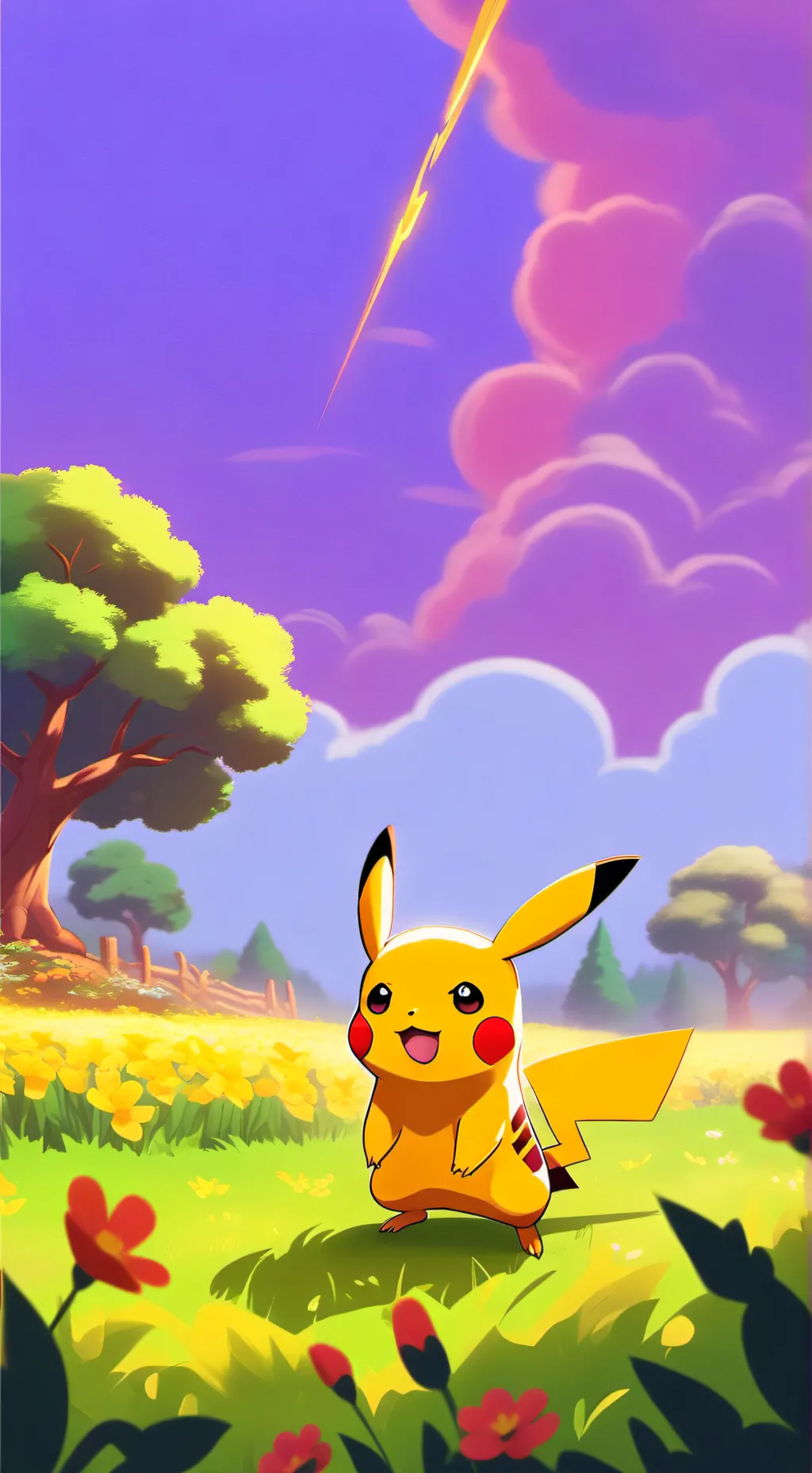 ai character: Pikachu  background