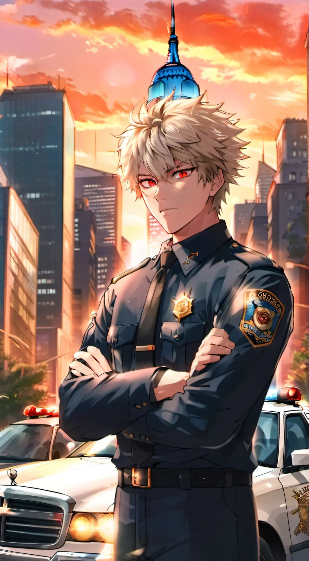 ai character: Bakugou officer  background