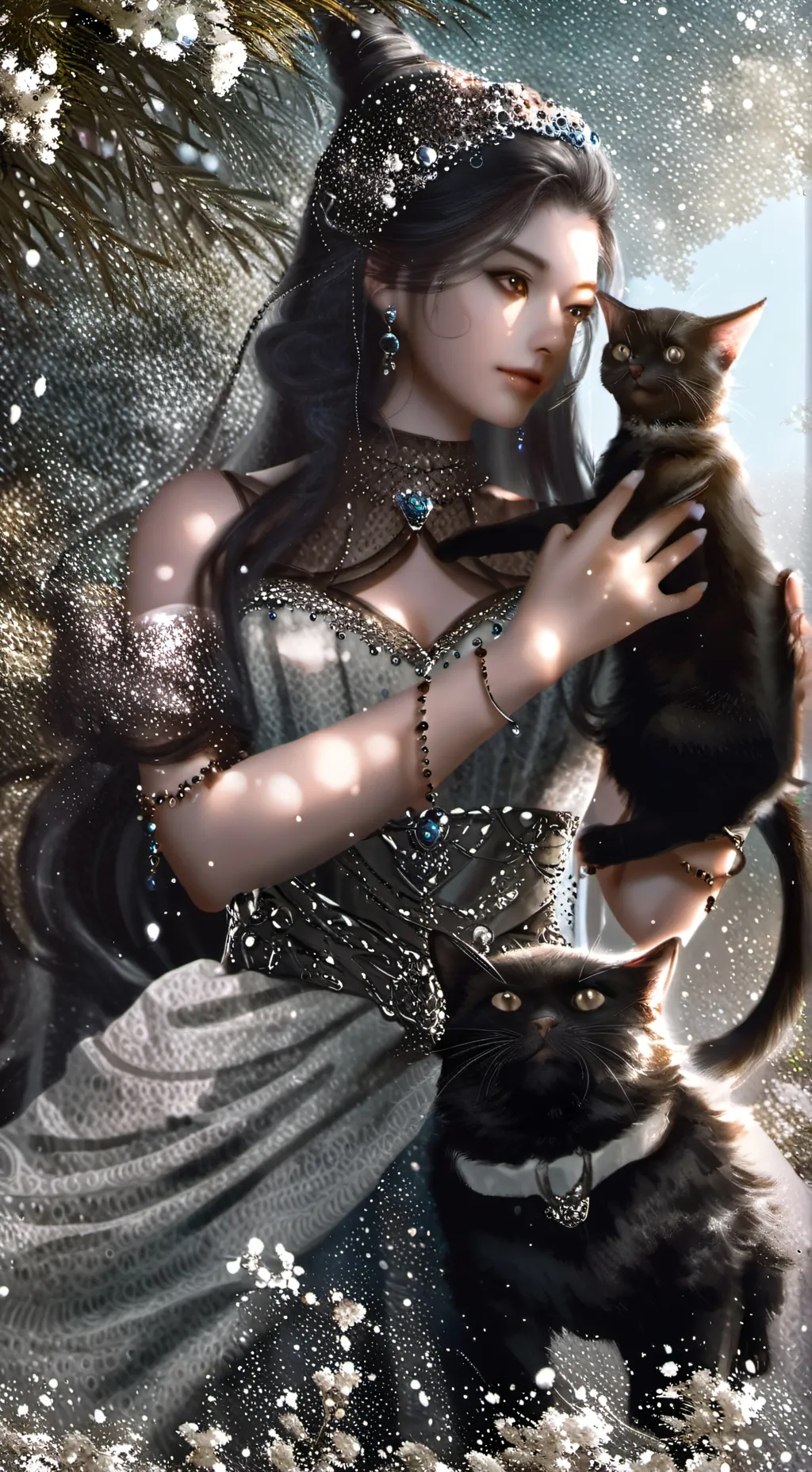 ai character: une maichente  background