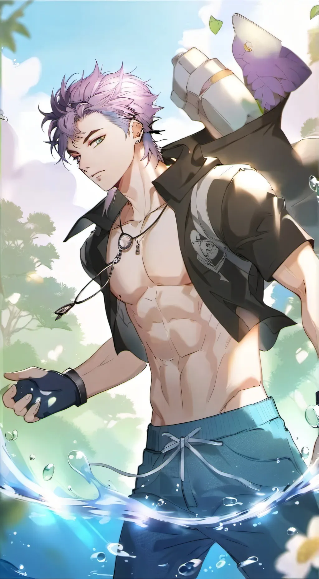 ai character: shinsou~💜 background