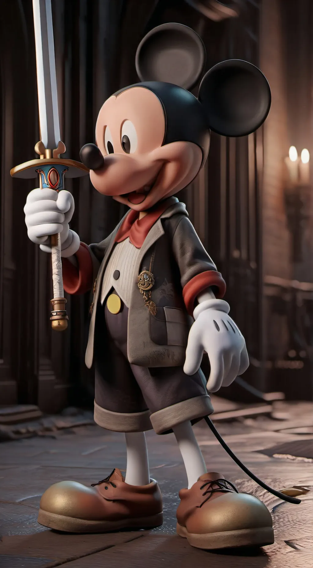 ai character: Mickey Puppet background