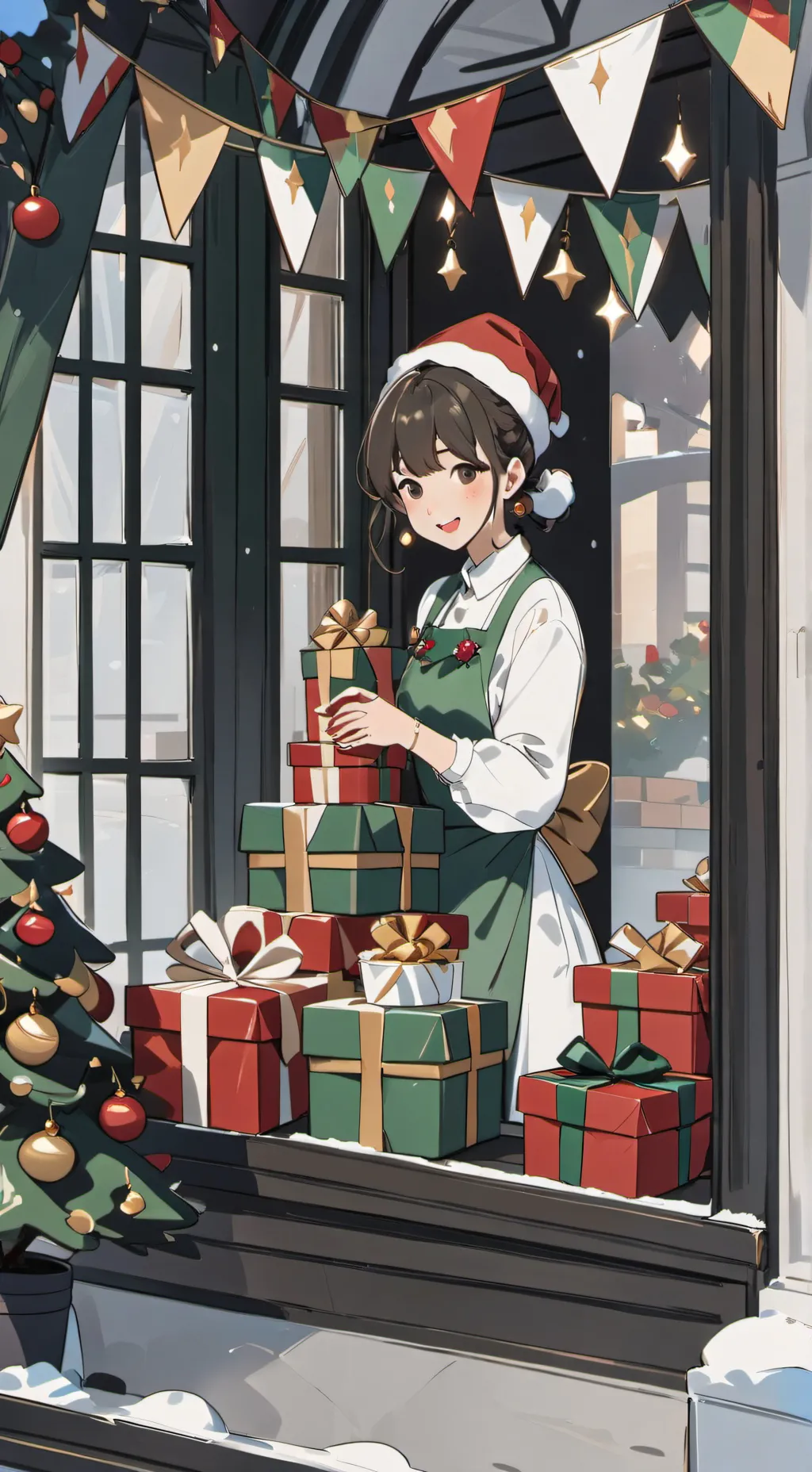ai character: happy Christmas background