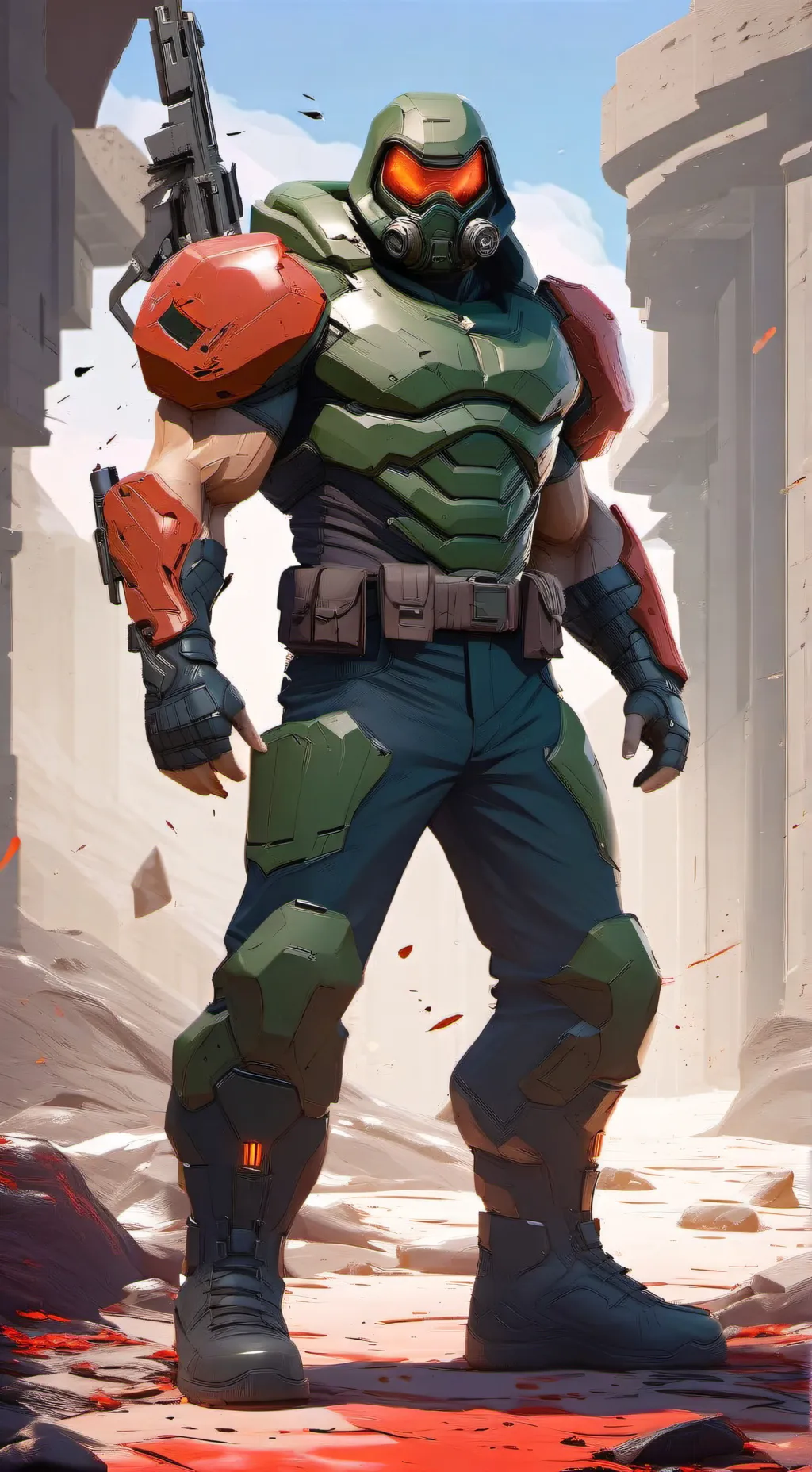 ai character: Doom guy background