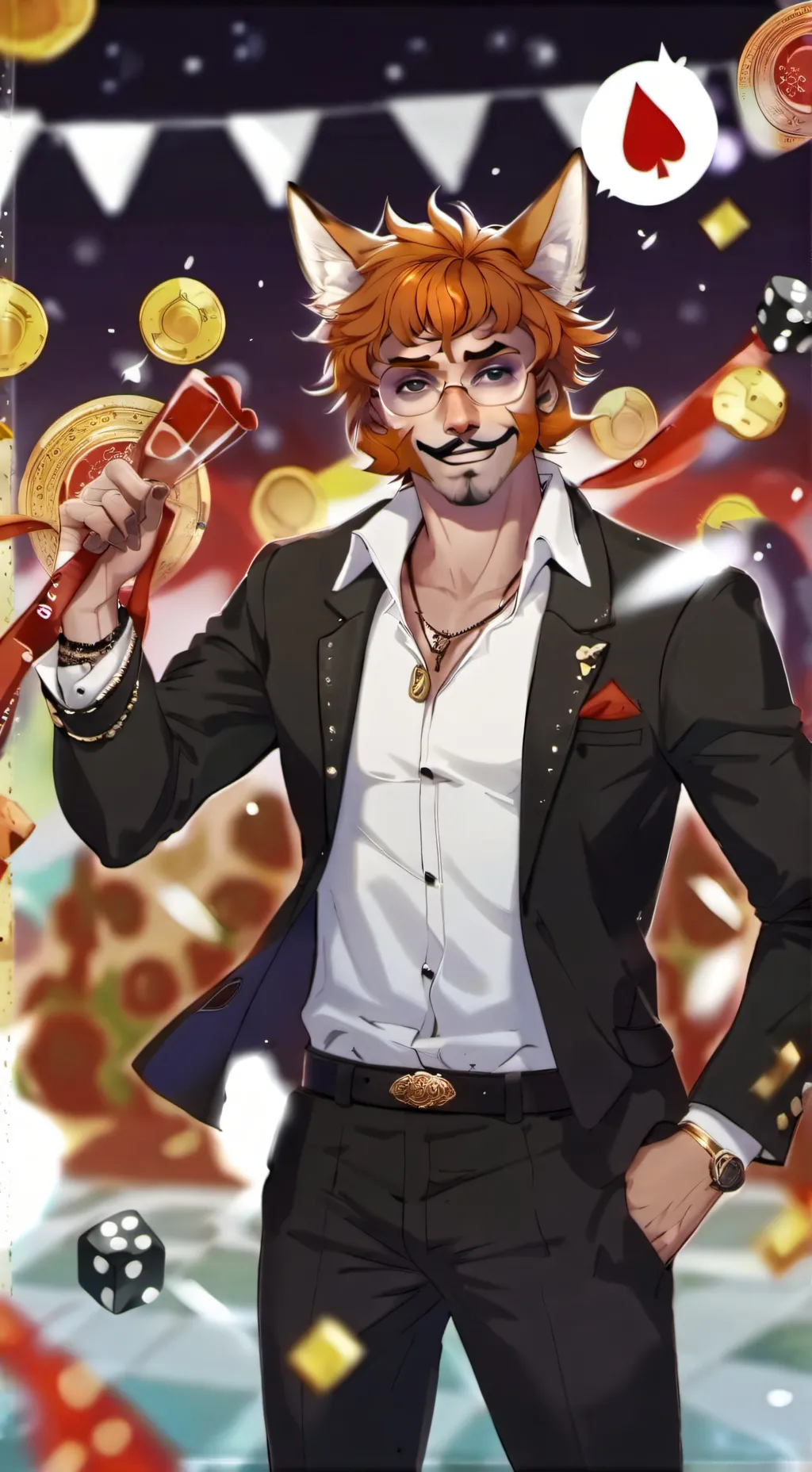 ai character: foxy elegante,,😎🧐 background