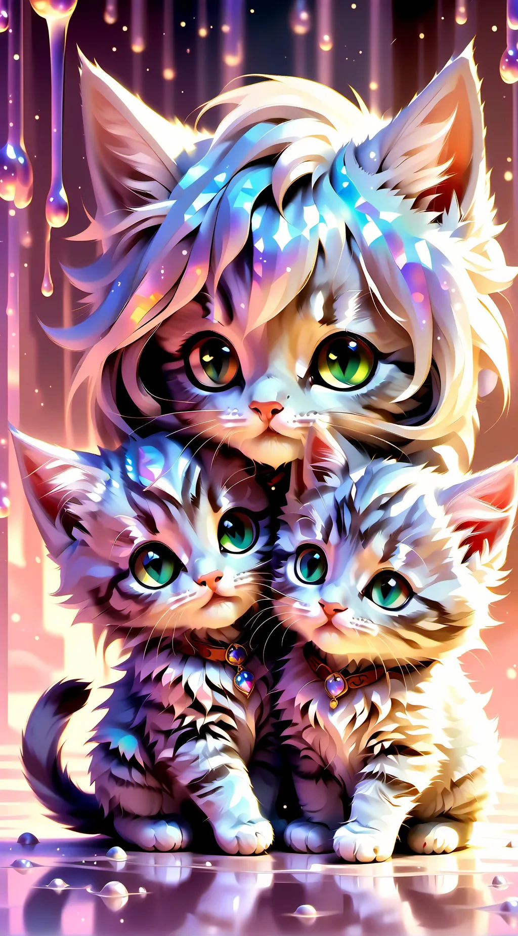 ai character: kittens and mother background