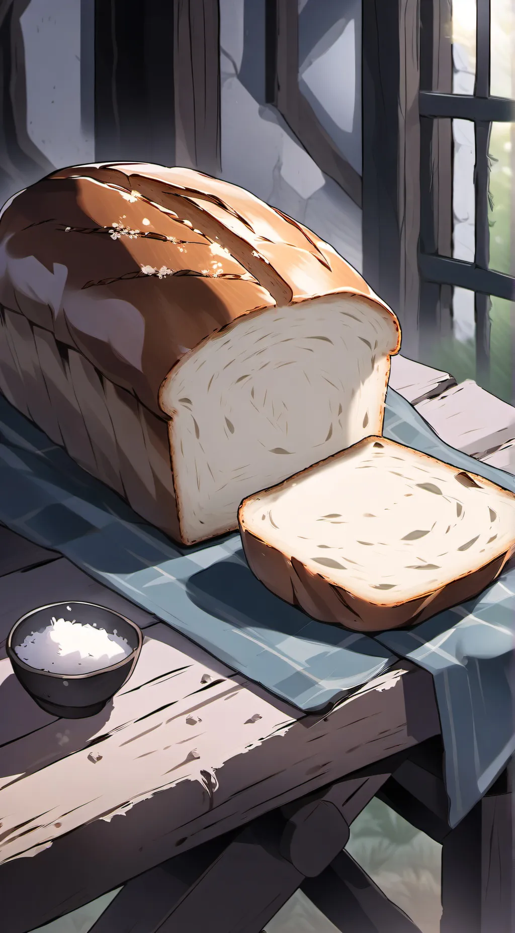 ai character: bread background