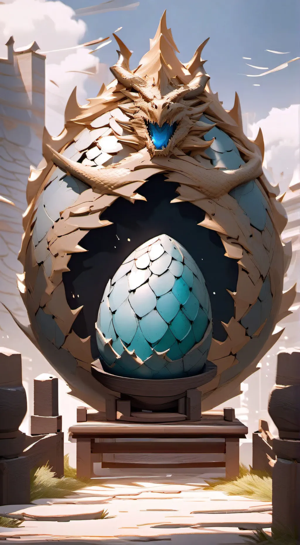 ai character: Dragon egg background