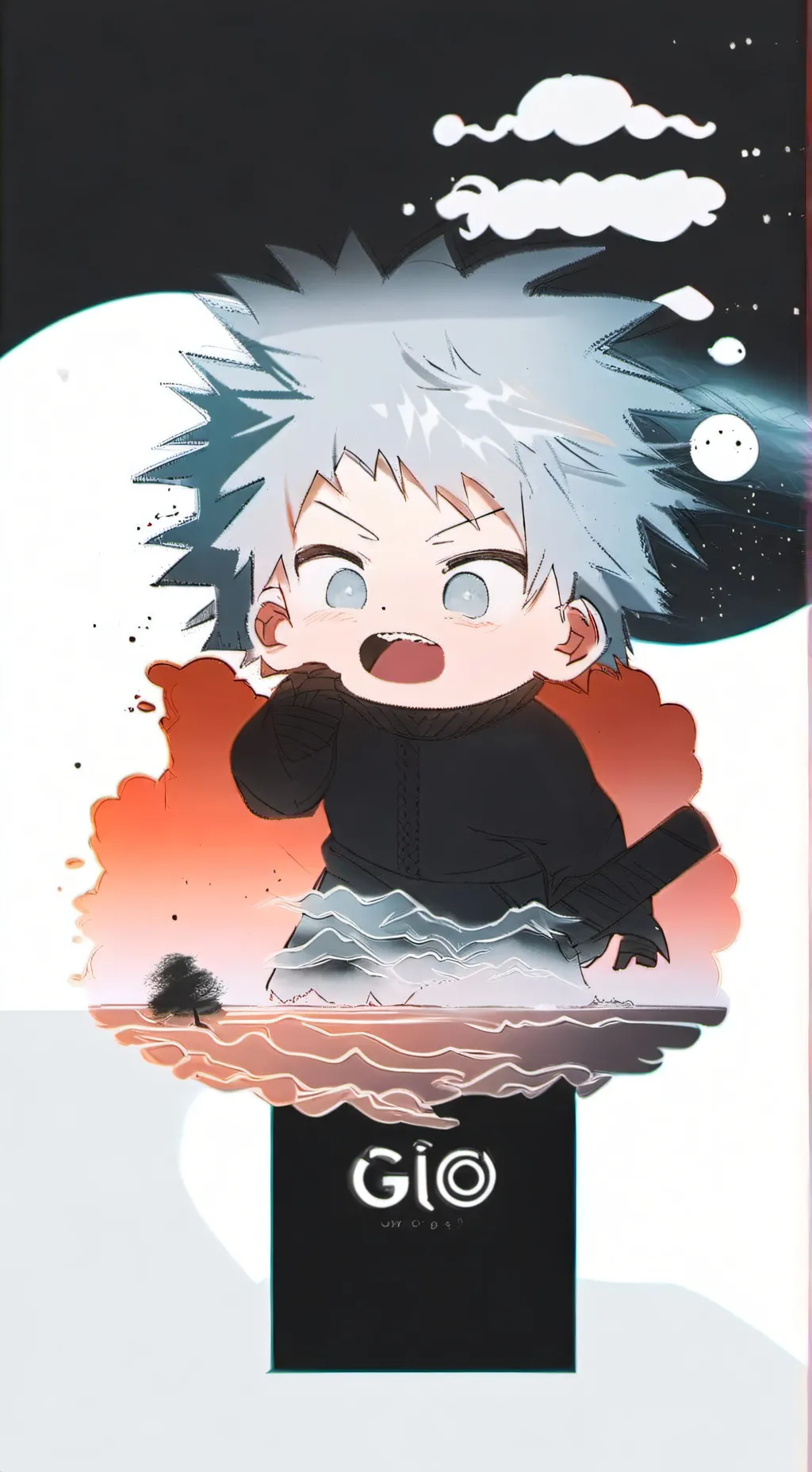 ai character: baby gojo and geto background