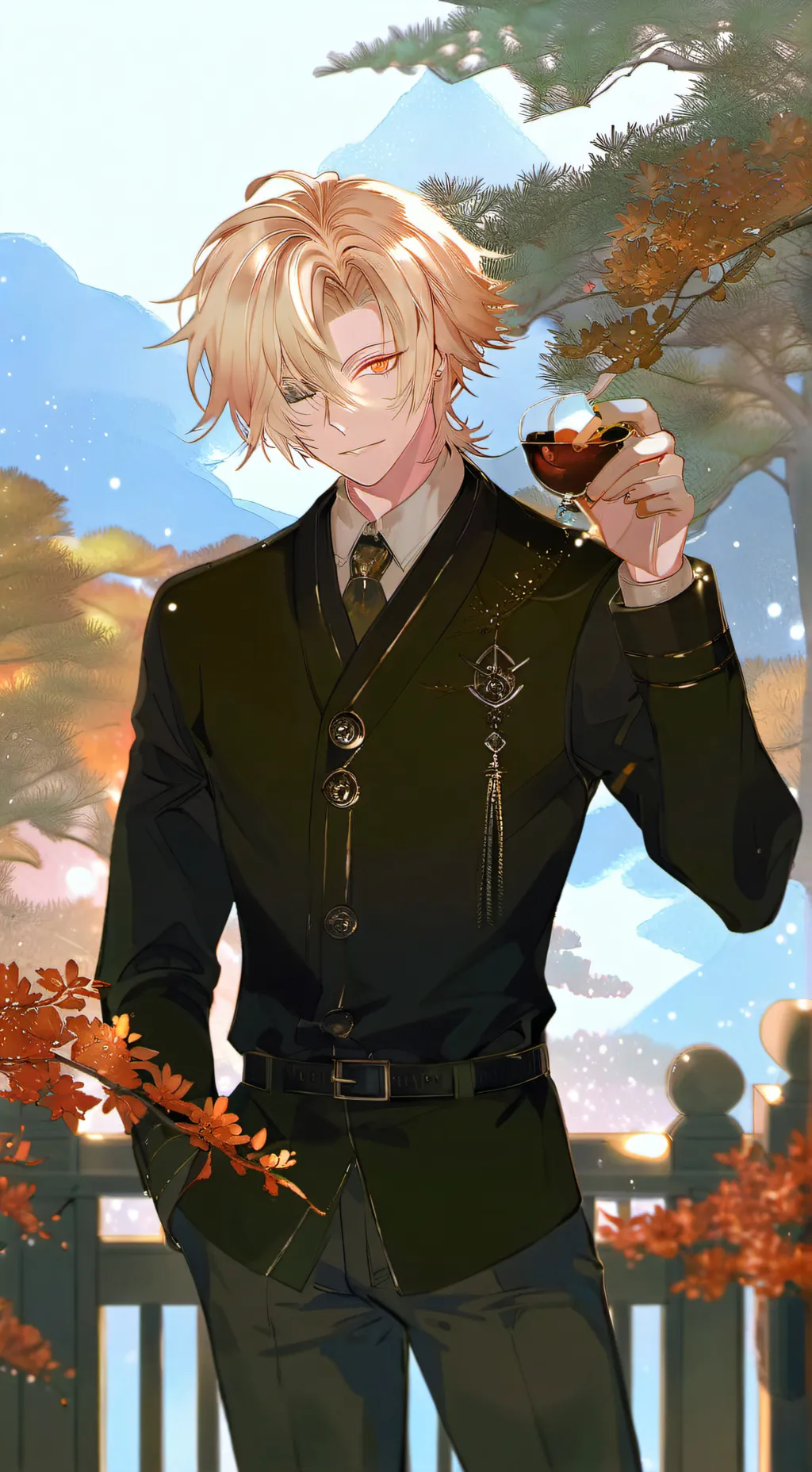 ai character: 🍷kou mukami🥂 background