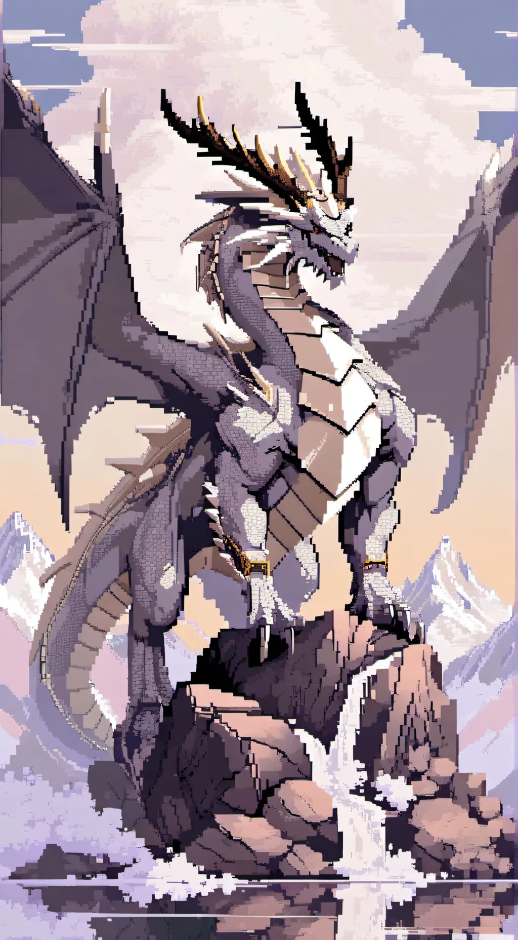 ai character: mountain dragon background