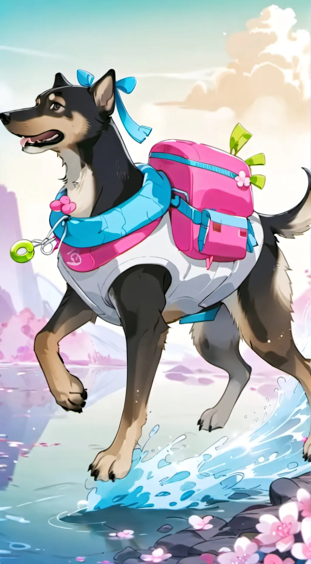 ai character: wobble dog  background