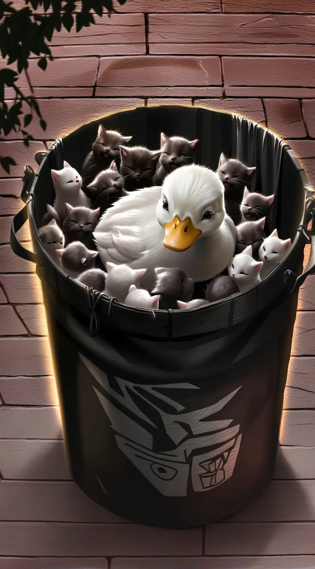 ai character: duck and kittens background