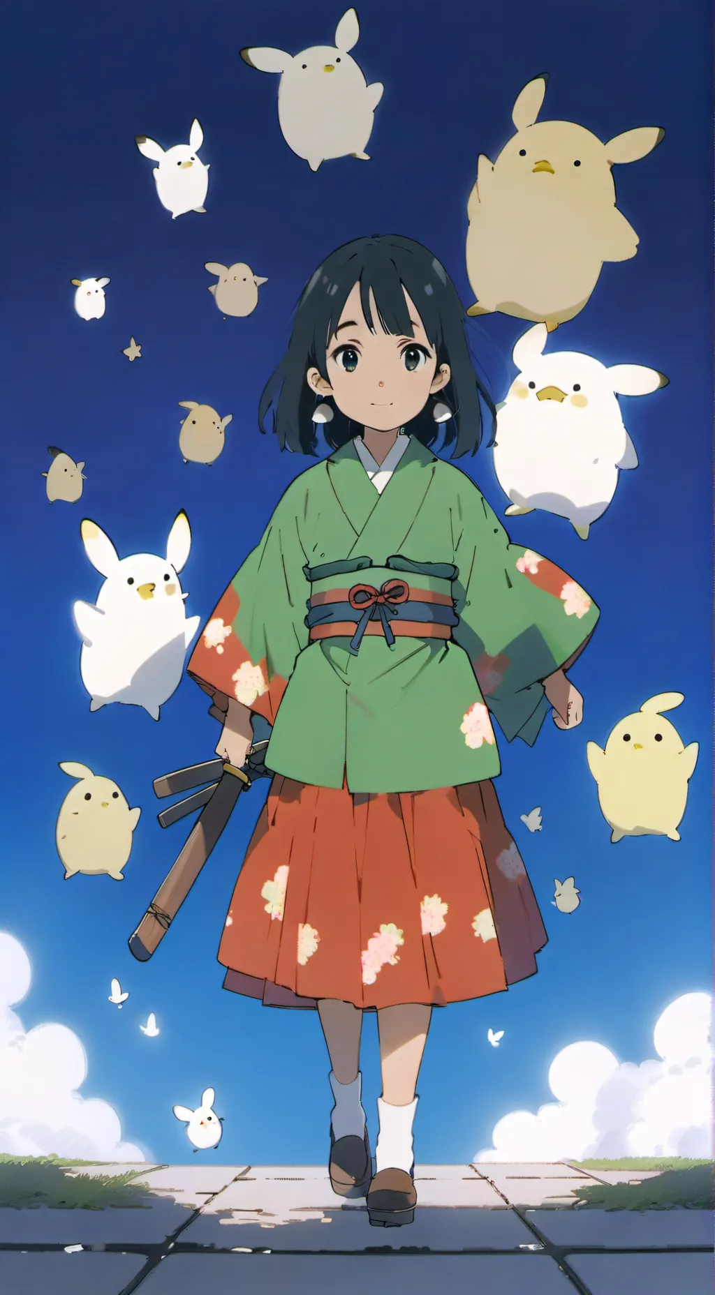 ai character: cute anime girl background