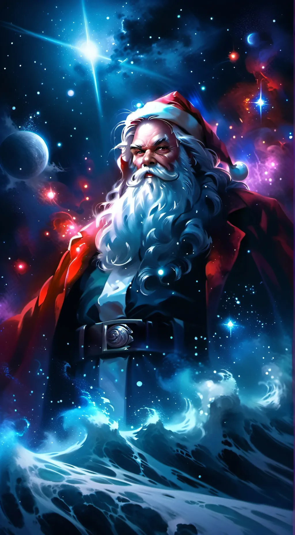 ai character: Evil Santa  background