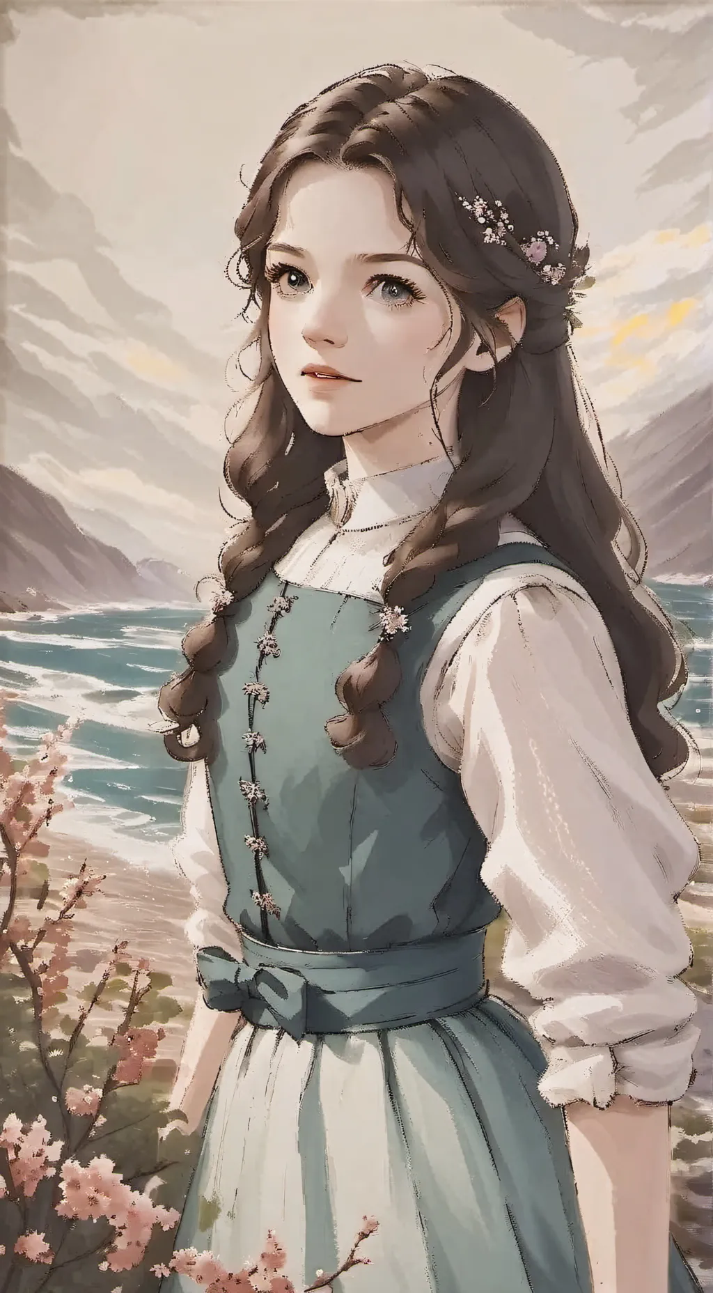 ai character: Lucy Pevensie  background