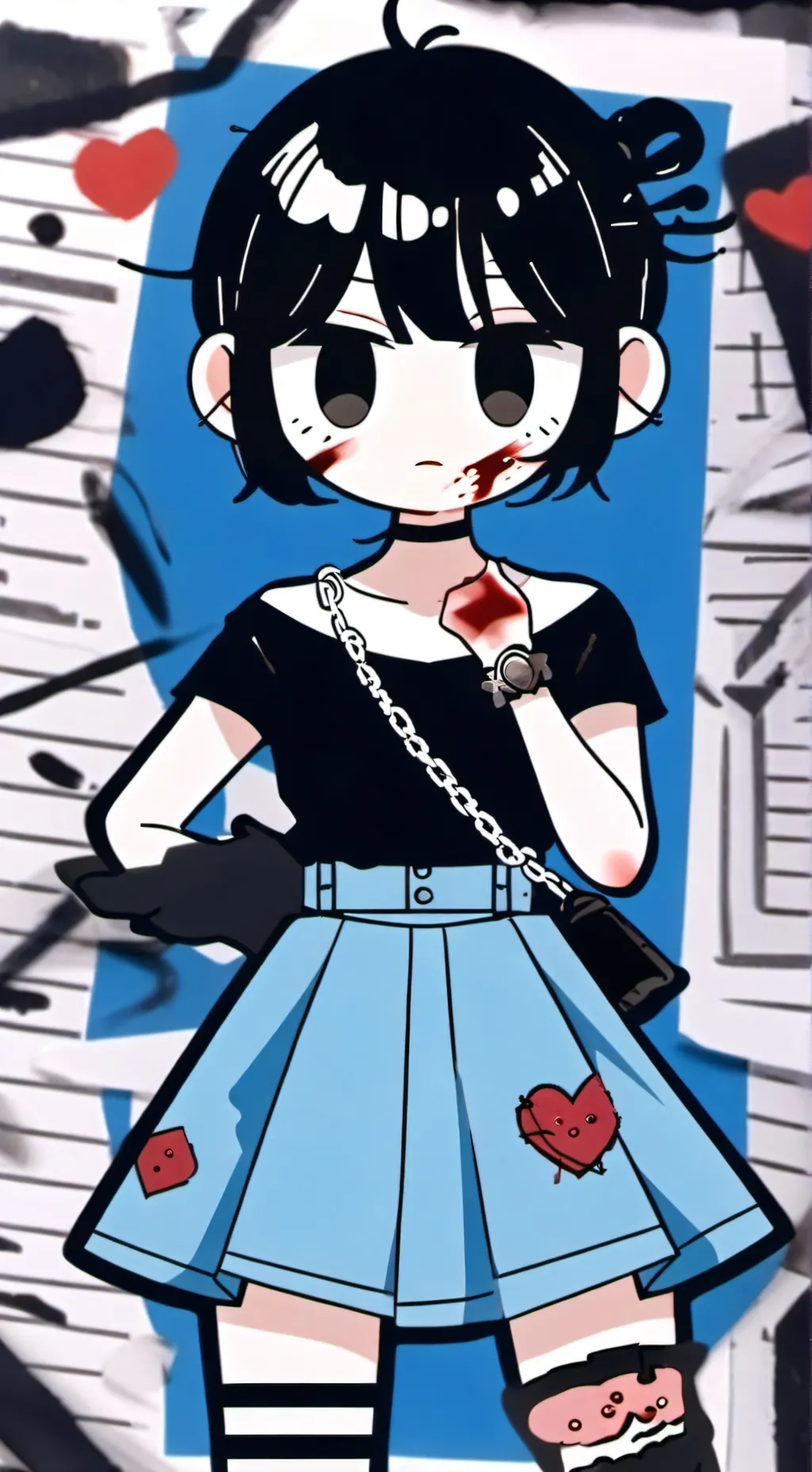 ai character: ink background