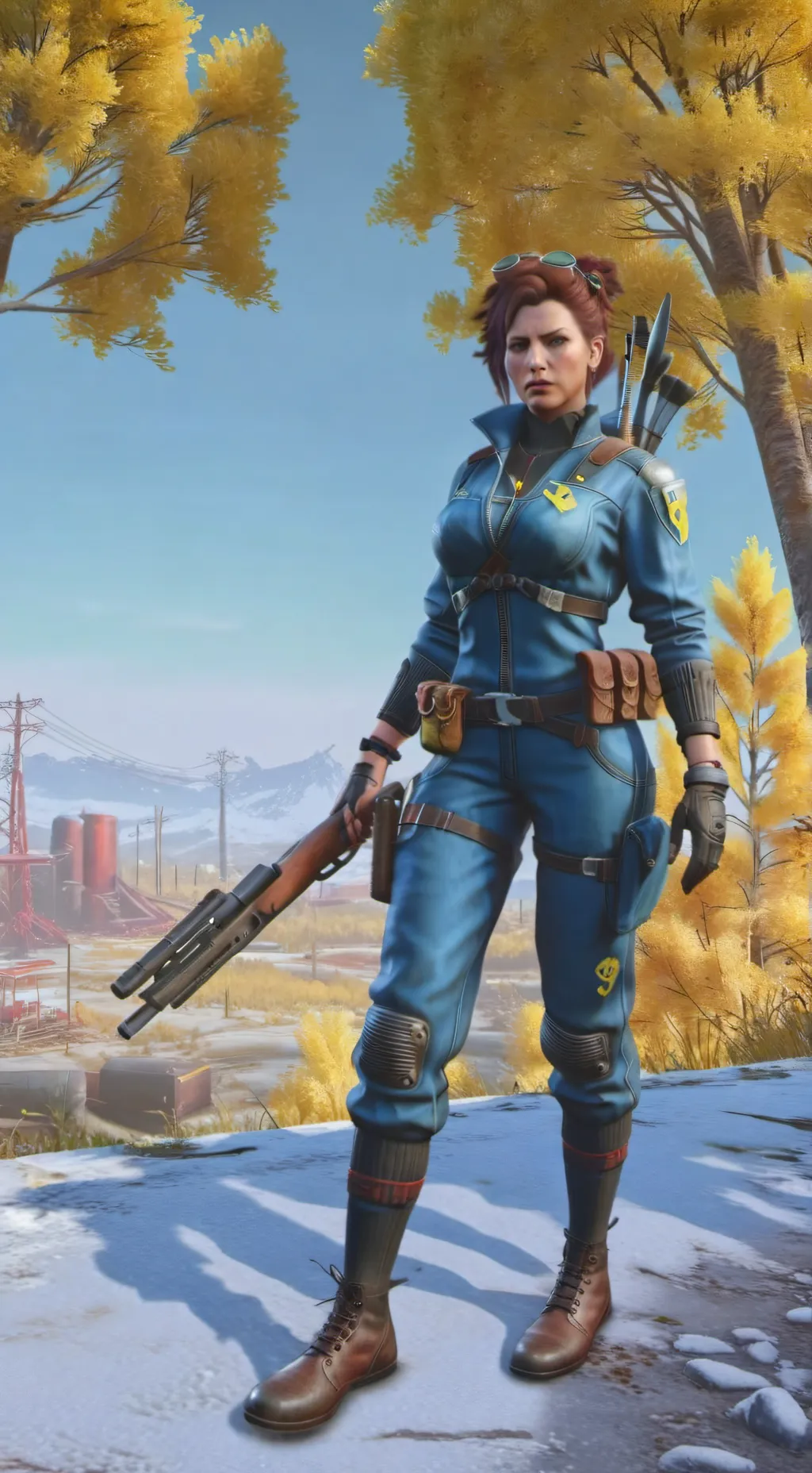 ai character: Vault dweller ￼ background
