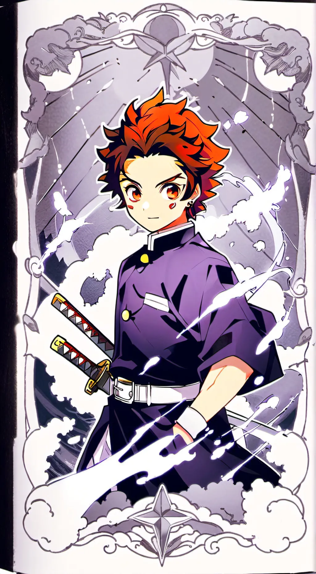 ai character: Tanjiro  background