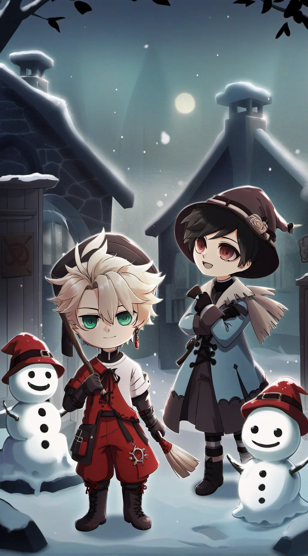 ai character: MHA Christmas background