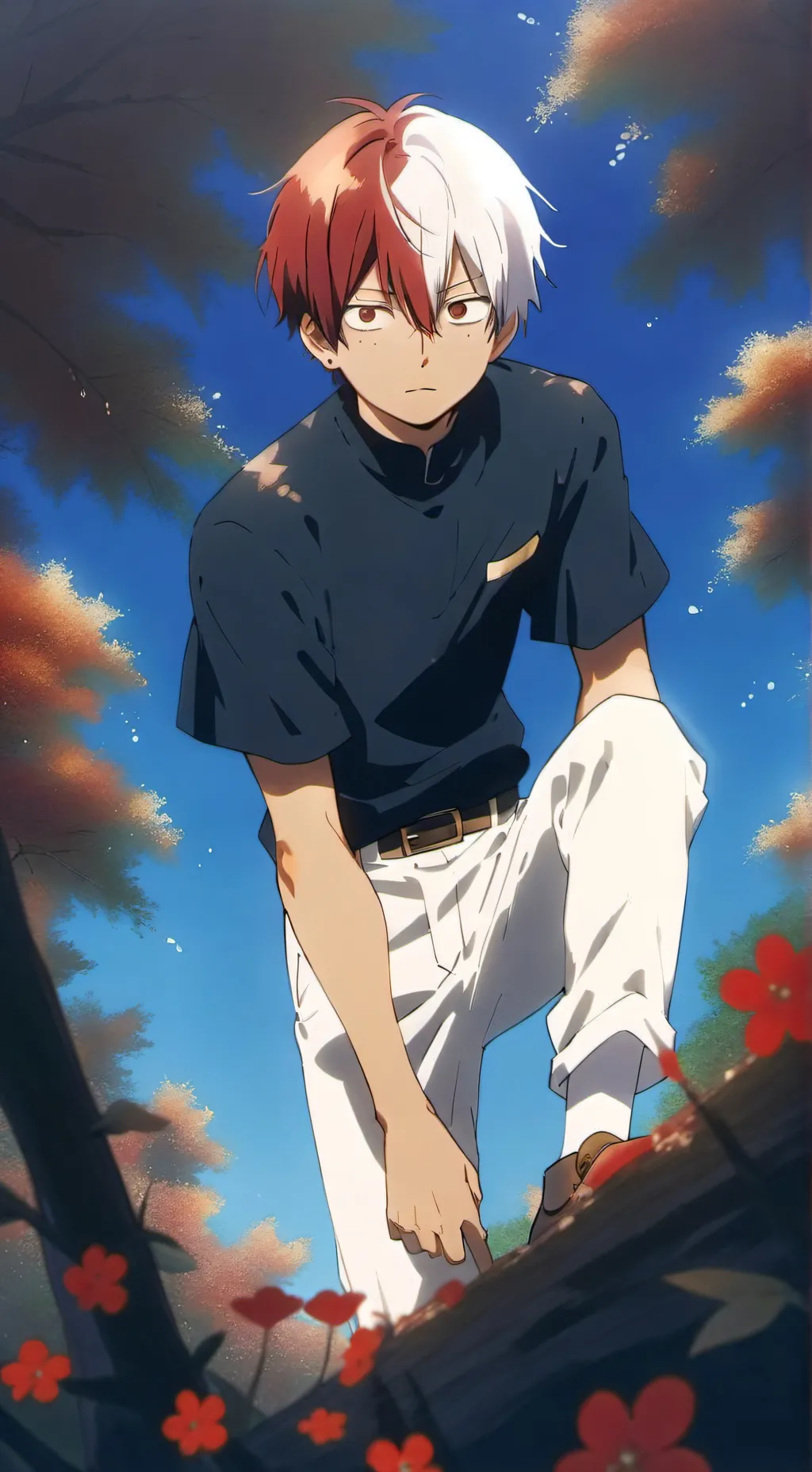 ai character: Mha shoto todoroki background