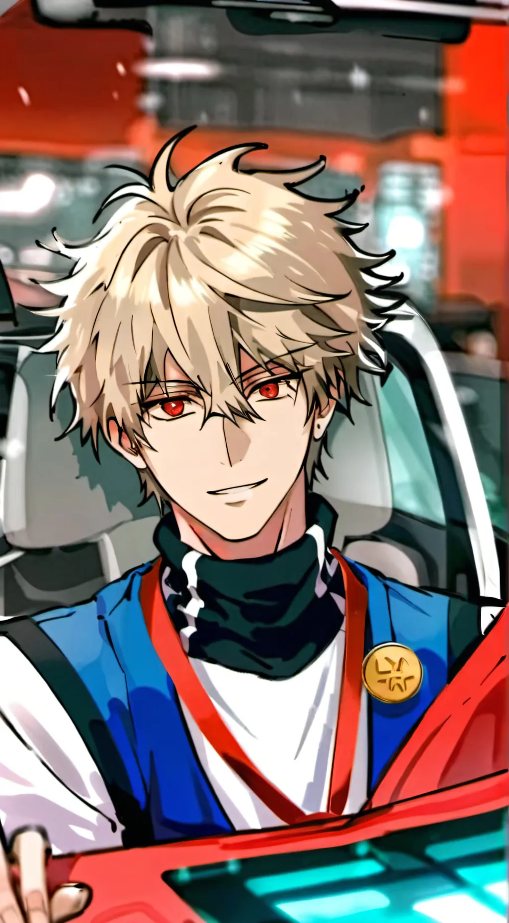 ai character: Mha running away background