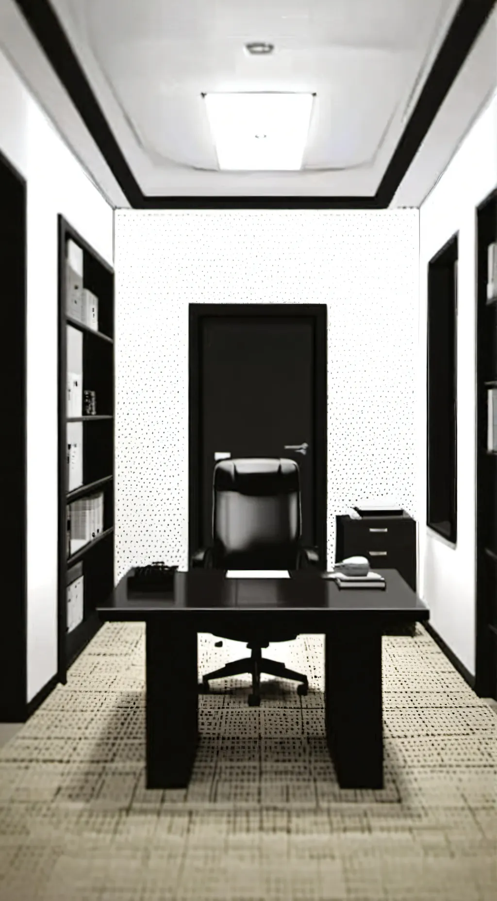 ai character: distorteds office background