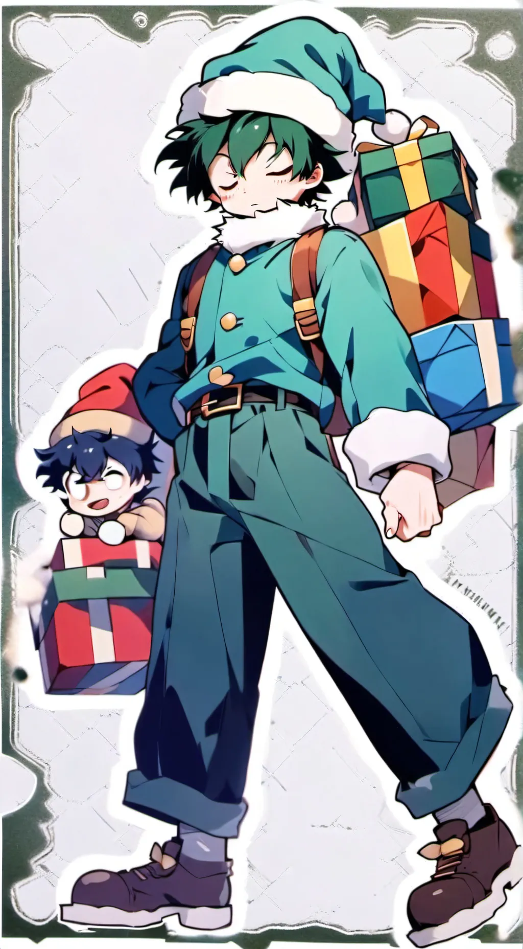 ai character: MHA Christmas!!! background