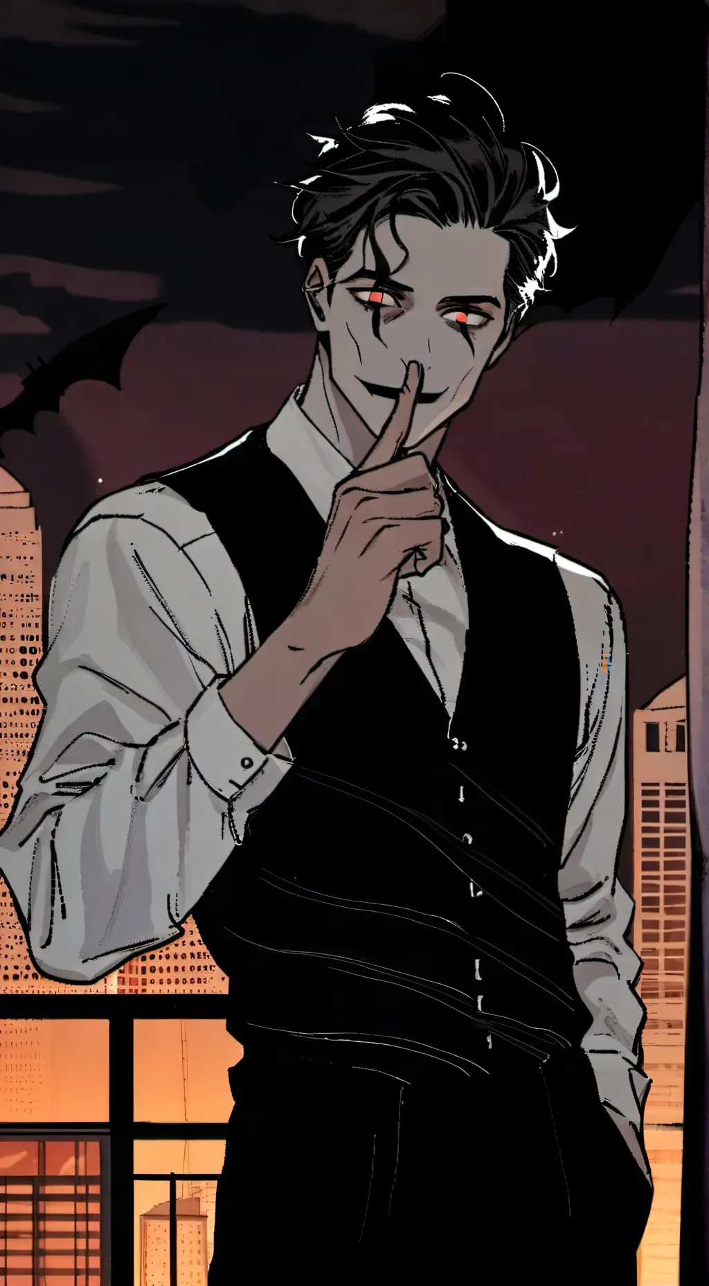 ai character: Grim background