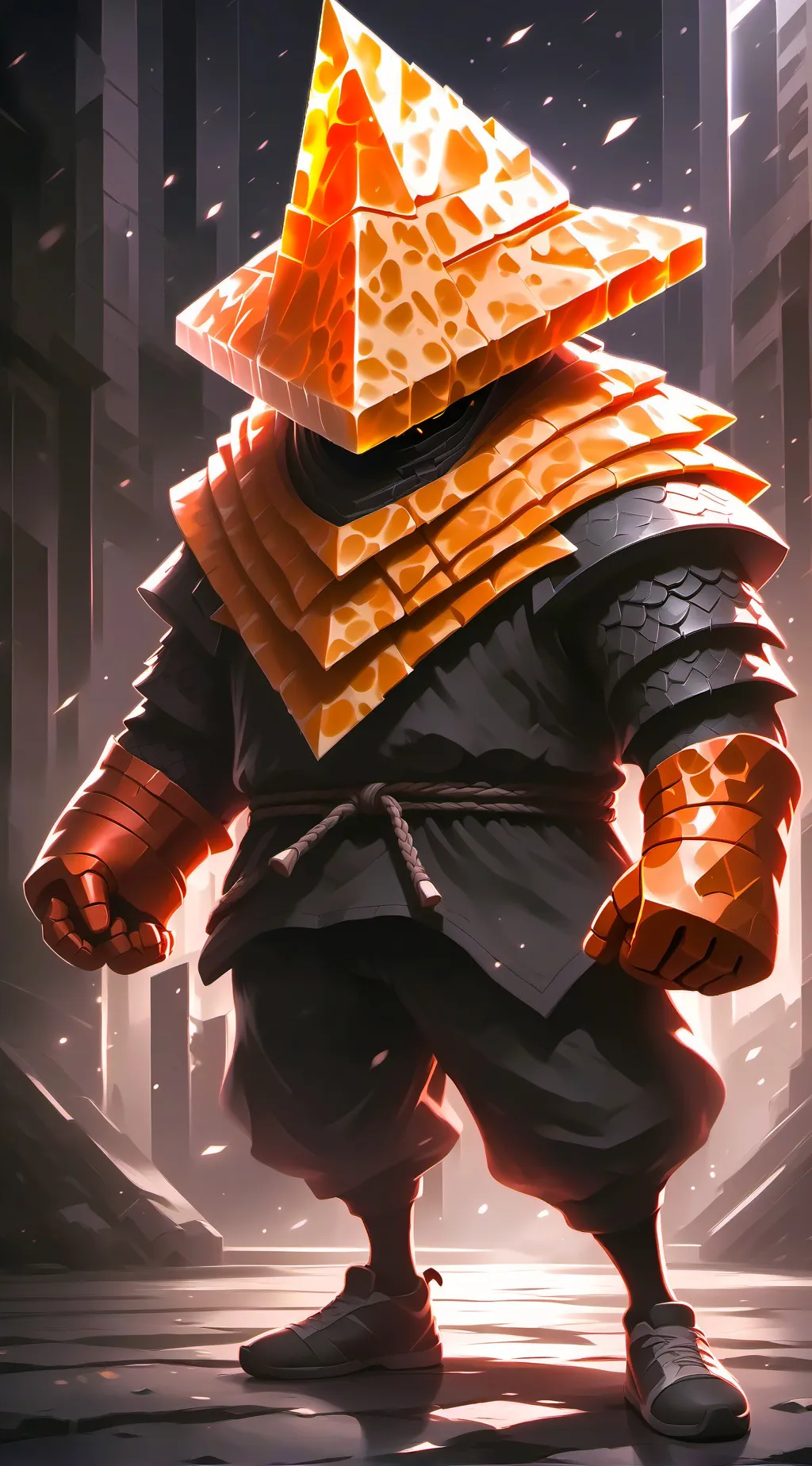 ai character: Dorito Head background