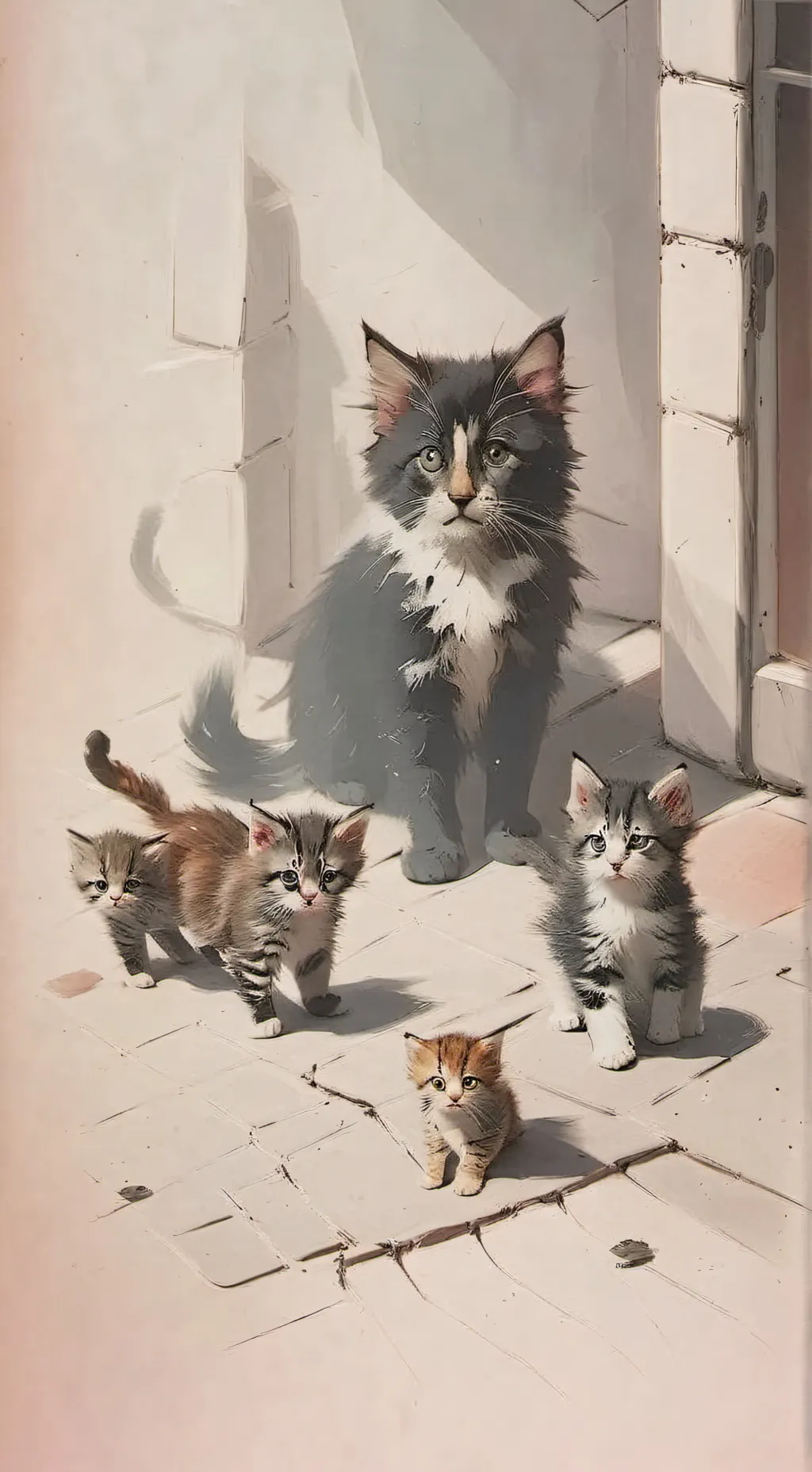 ai character: cats  background